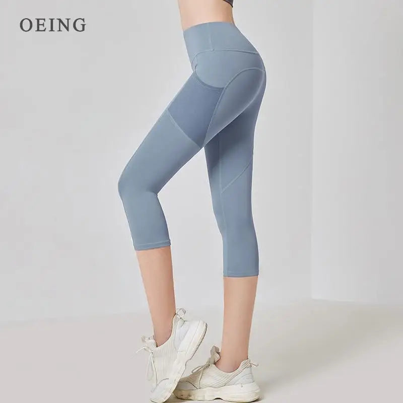 High Waist Cropped Yoga Capris Leggings for Women