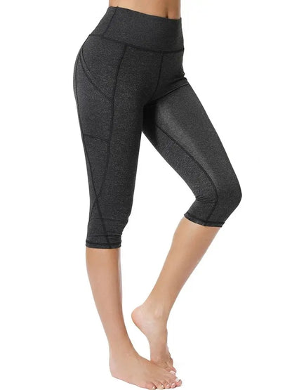 Women’s High-Waist Capri Leggings with Pockets