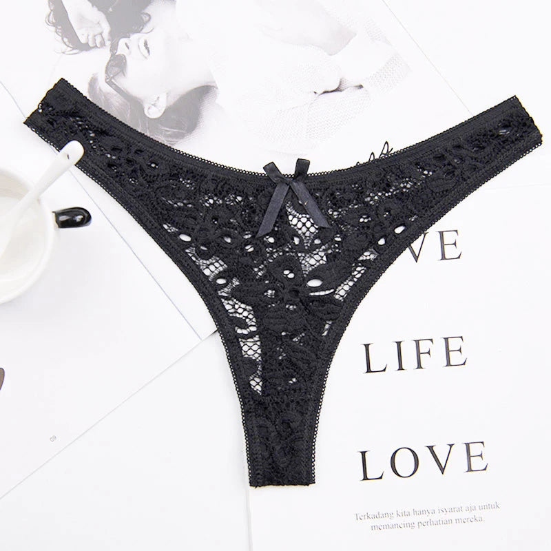 Lace Silk Sheer See Through Panties for Women