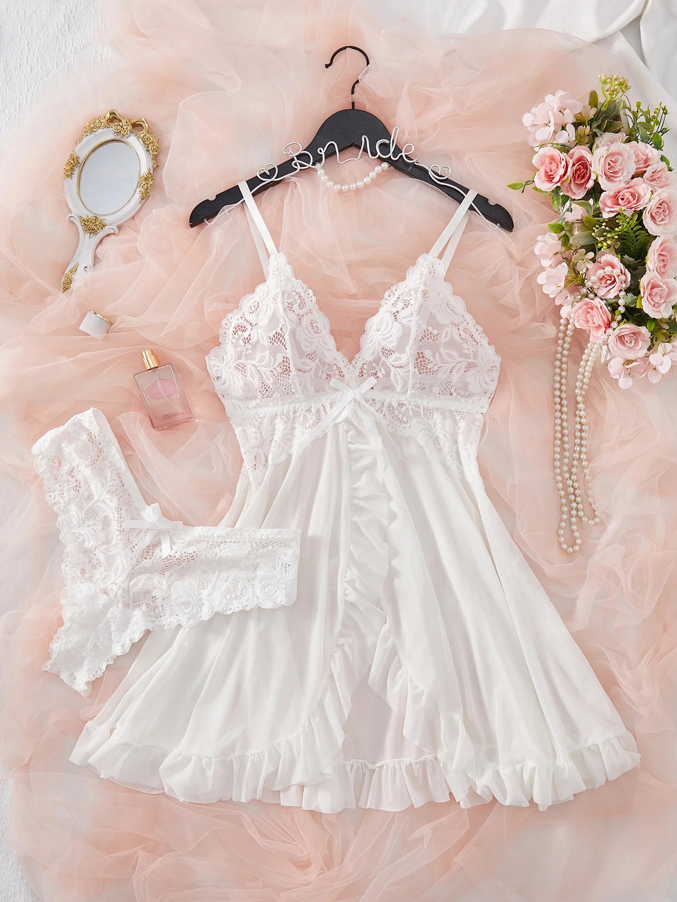 Alluring Lace Slip Dress - V-Neck Sleepwear & Underwear