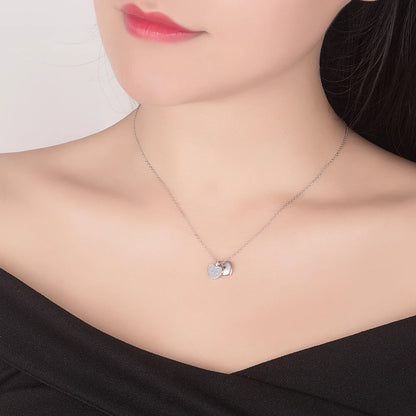 925 Sterling Silver Heart Pendant Necklace for Women - Classic Romantic Zircon Inlay Chain, Perfect Birthday or Party Gift