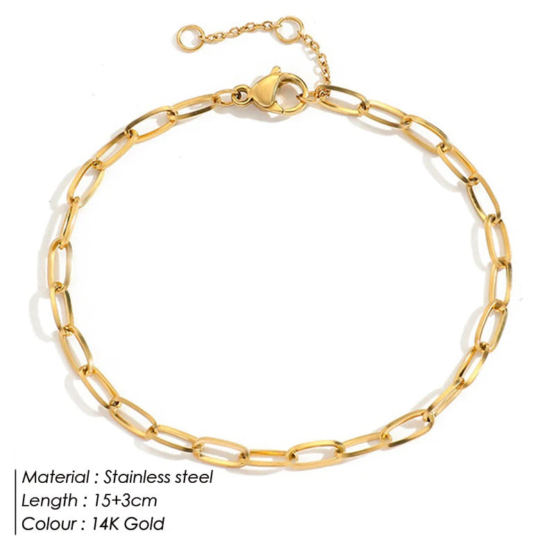 Gold Color Stainless Steel Twist Cuban Eternity Bracelet for Women