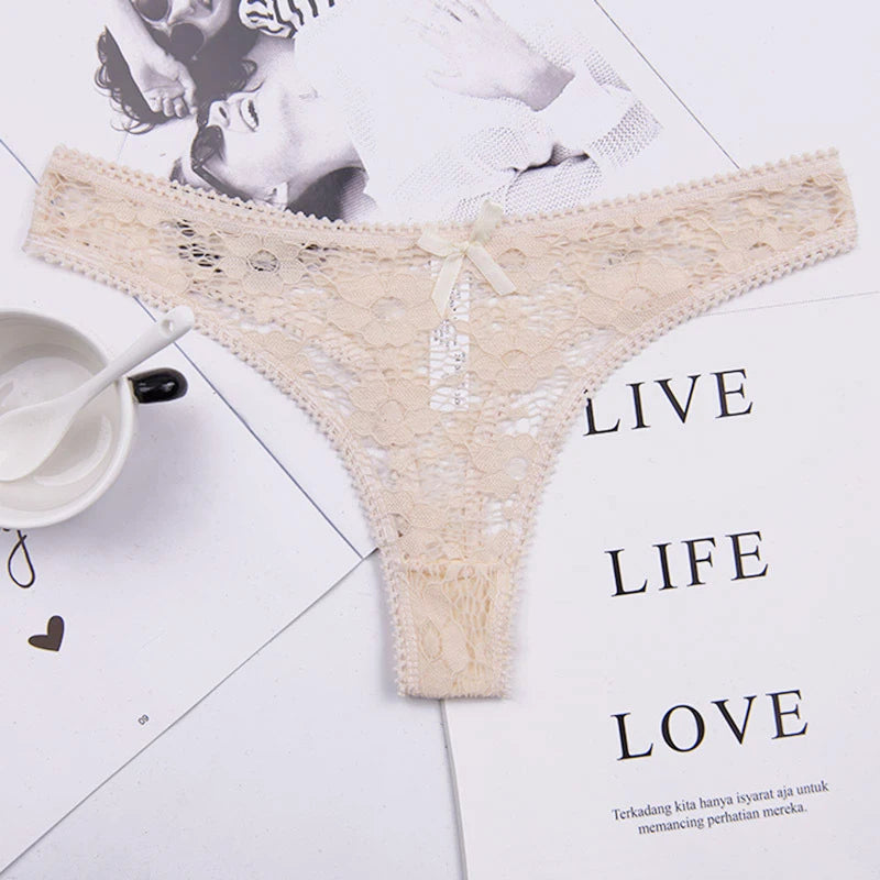 Lace Silk Sheer See Through Panties for Women