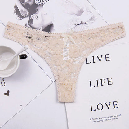 Lace Silk Sheer See Through Panties for Women