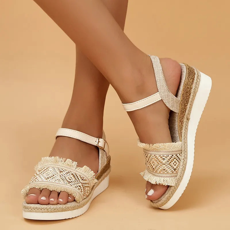 Printed Wedge Lightweight Summer Sandals