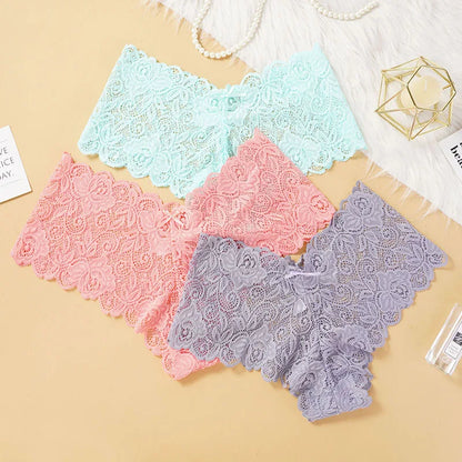 Floral Lace Low Waist Briefs - Comfortable Women's Lingerie