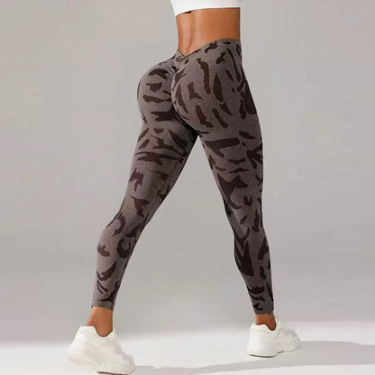 Women’s Butt Lifting Gym Leggings – Scrunch V-Back Workout Pants with Tummy Control