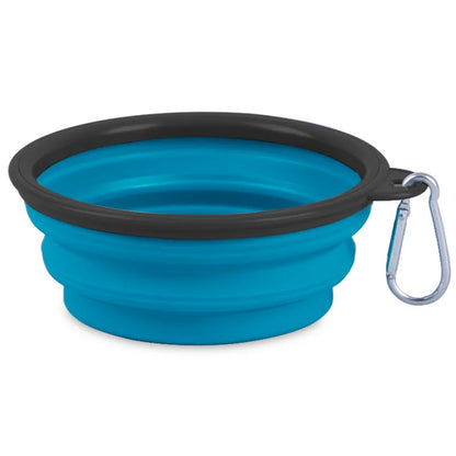 Collapsible Pet Silicone Dog Food Water Bowl Outdoor Camping Travel Portable Folding Pet Supplies Pet Bowl Dishes with Carabiner