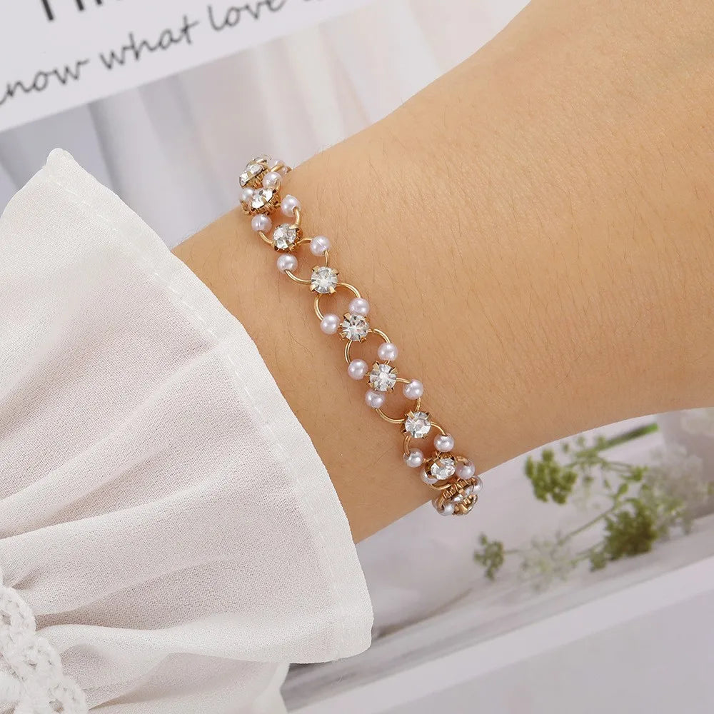 Sparkling Hollow Heart Delicate Eternity Bracelet