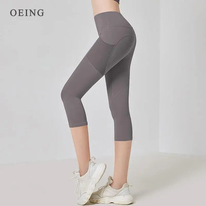 High Waist Cropped Yoga Capris Leggings for Women