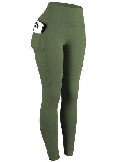 Solid Color Women’s High Waist Gym Leggings with Pockets