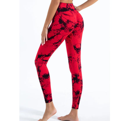 Hip Lifting Seamless Tie-Dye Yoga Leggings for Women