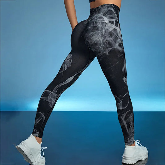 Women’s Tie Dye Seamless Leggings with High Waist Booty Lifting Fitness Tights