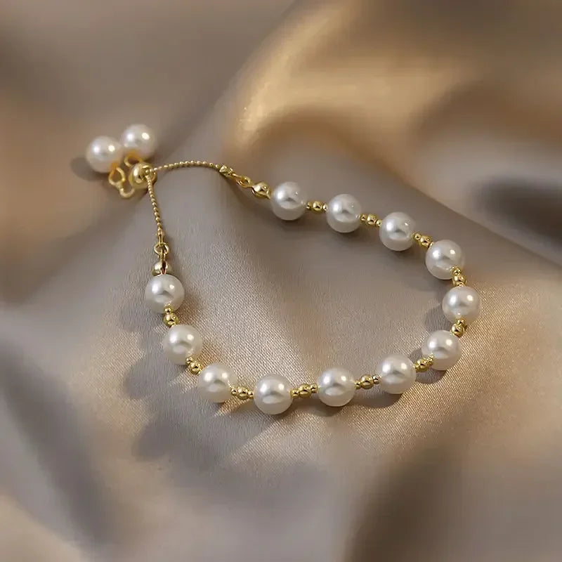 925 Sterling Silver Pearl Knot Bracelet for Women