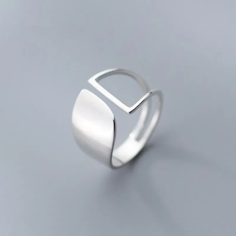 Original 925 Sterling Silver Double Lines Women Finger Rings For Sell