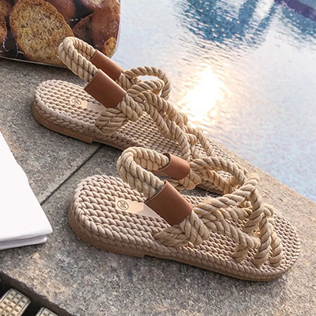 Braided Rope with Traditional Casual Style and Simple Fashion Women's Summer Shoes - BossDeals Online