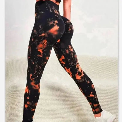 3D Print Tie Dye High Waist Seamless Anti Cellulite Leggings