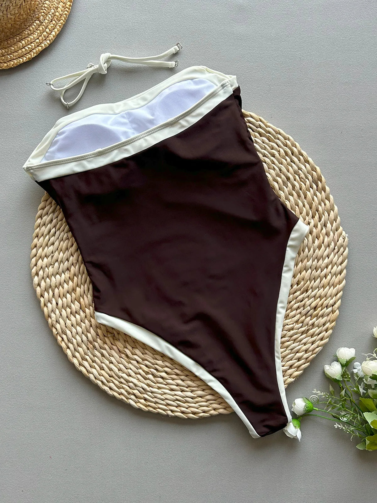 Strapless Women One Piece Swimsuit – Tummy Control Solid Monokini Bathing Suit