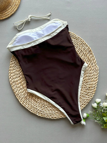 Strapless Women One Piece Swimsuit – Tummy Control Solid Monokini Bathing Suit