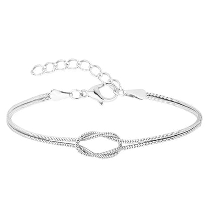 New A-Z Love Knot Bracelets with Gold Dainty Snake Chain Jewelry for Couples