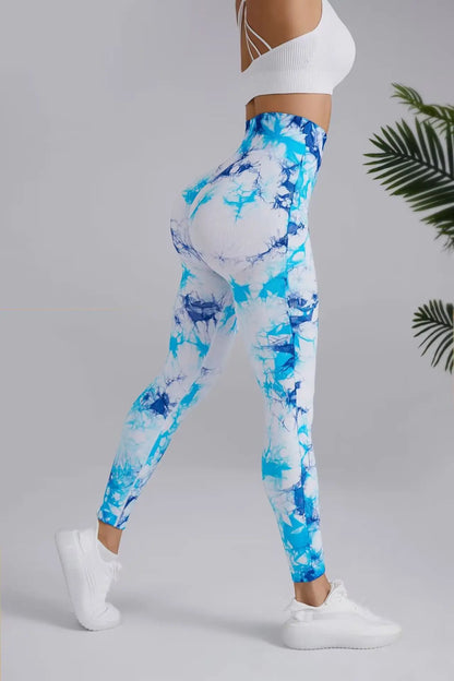 3D Print Tie Dye High Waist Seamless Anti Cellulite Leggings