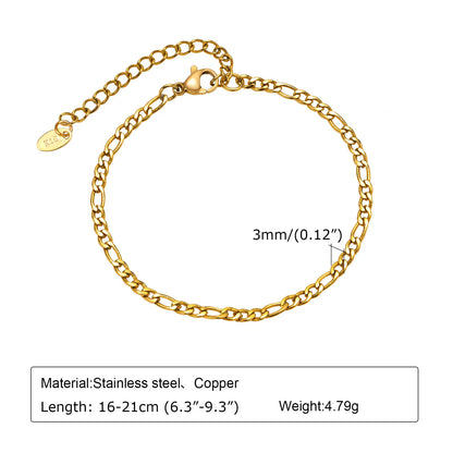 18K Gold Plated Stainless Steel Adjustable Eternity Bracelet for Women