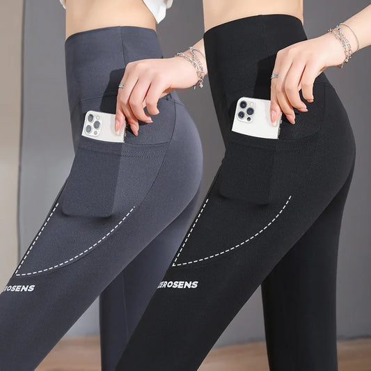 High-Waisted Seamless Leggings with Pockets for Women