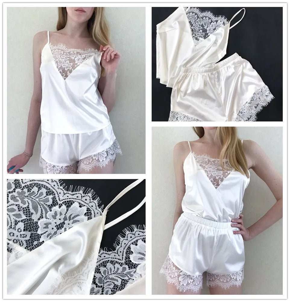Women's Lingerie Sexy Lace Sling Pajama Set