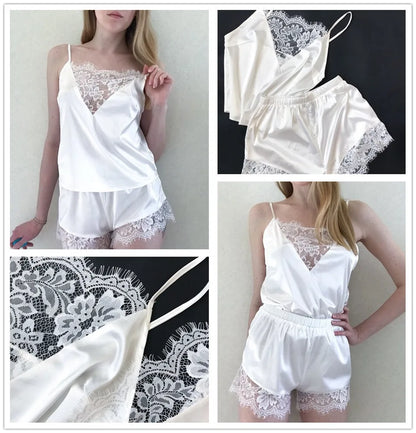 Women's Lingerie Sexy Lace Sling Pajama Set