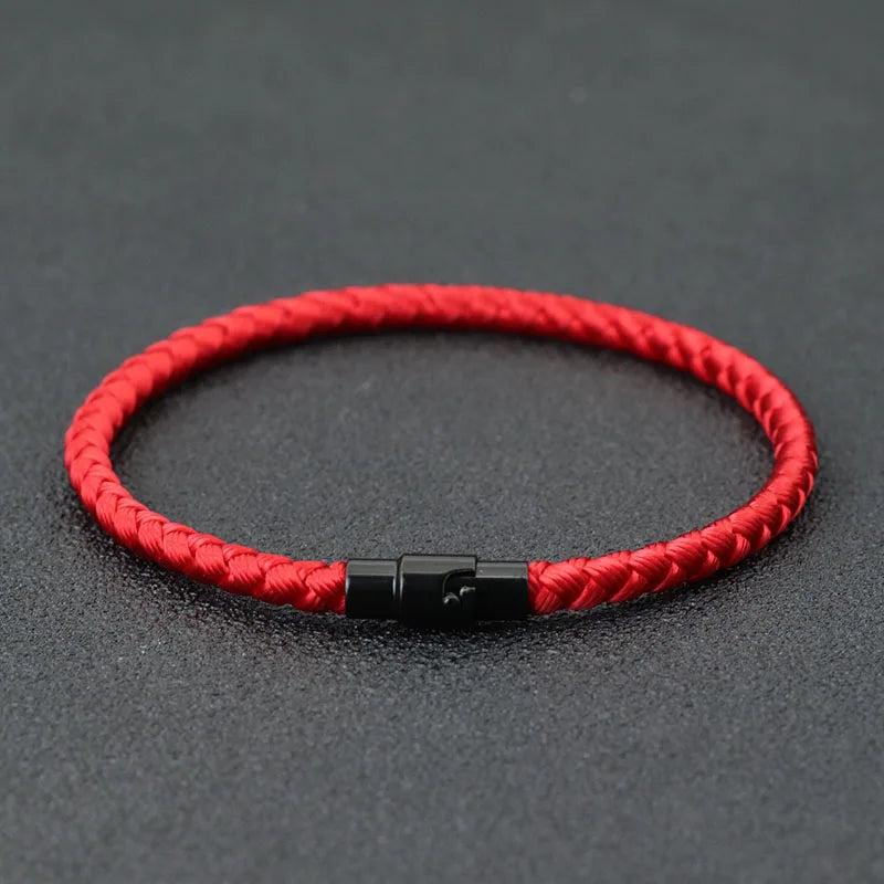 Lucky Red Keel Rope Bracelet – Magnetic Charm for Men & Women