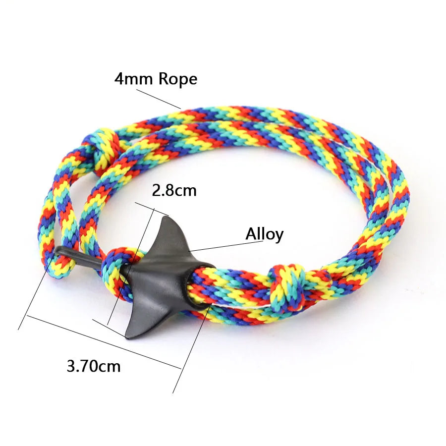 Adjustable Multilayer Rope Men's Anchor Bracelet