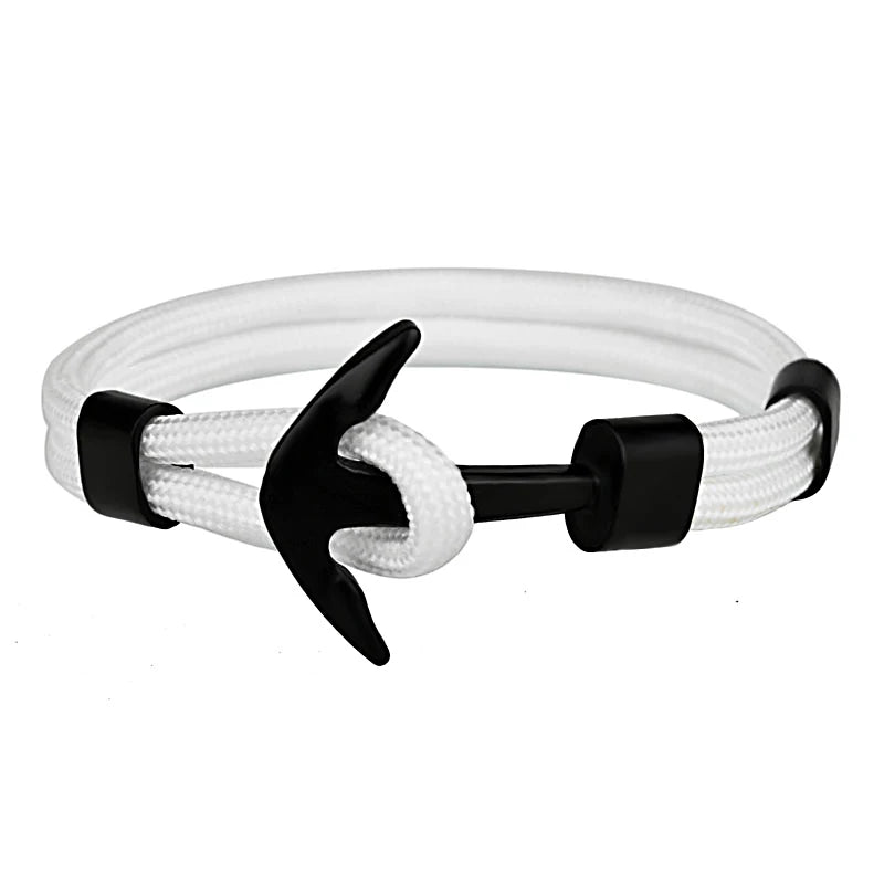 Alloy Anchor Bracelets Bangles Braided Polyester Rope Bracelets For Men