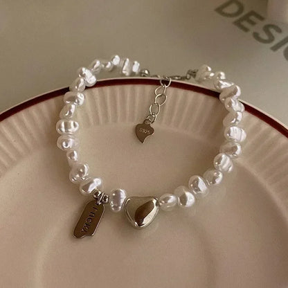 925 Sterling Silver Pearl Knot Bracelet for Women