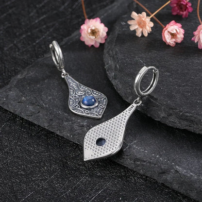 Vintage Kyanite 925 Sterling Silver Long Drop Earrings Wedding Party Gift Jewelry Natural Moonstone Earring for Women