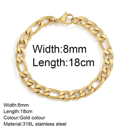 Gold Color Stainless Steel Twist Cuban Eternity Bracelet for Women