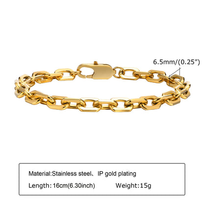 18K Gold Plated Stainless Steel Adjustable Eternity Bracelet for Women