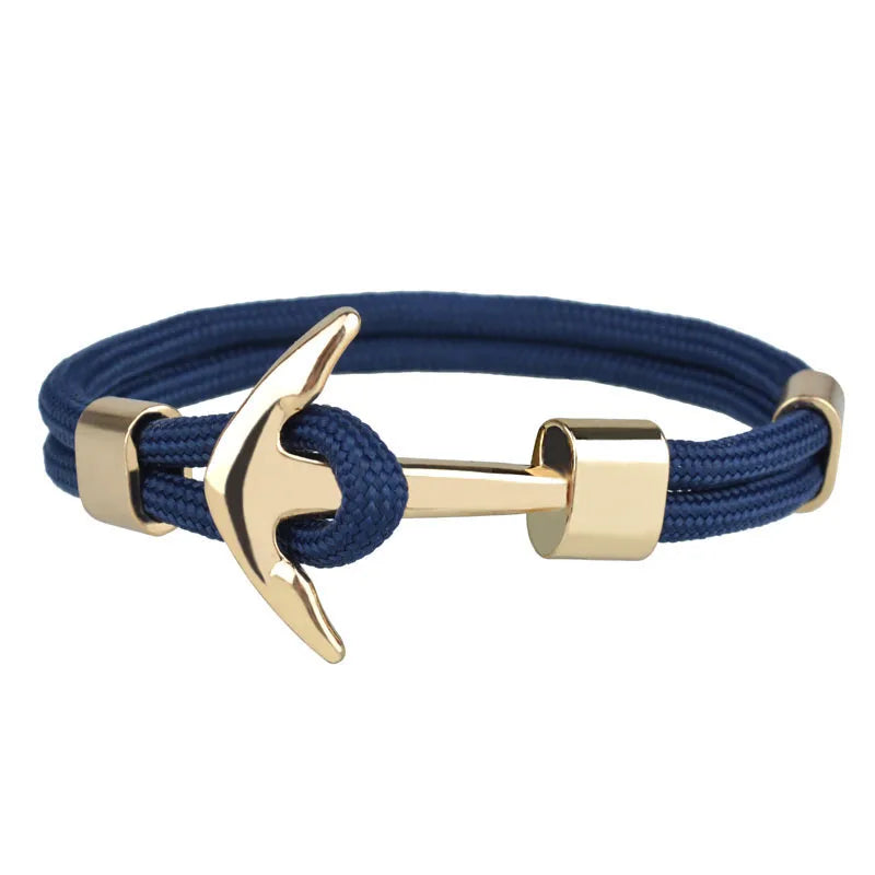 Alloy Anchor Bracelets Bangles Braided Polyester Rope Bracelets For Men