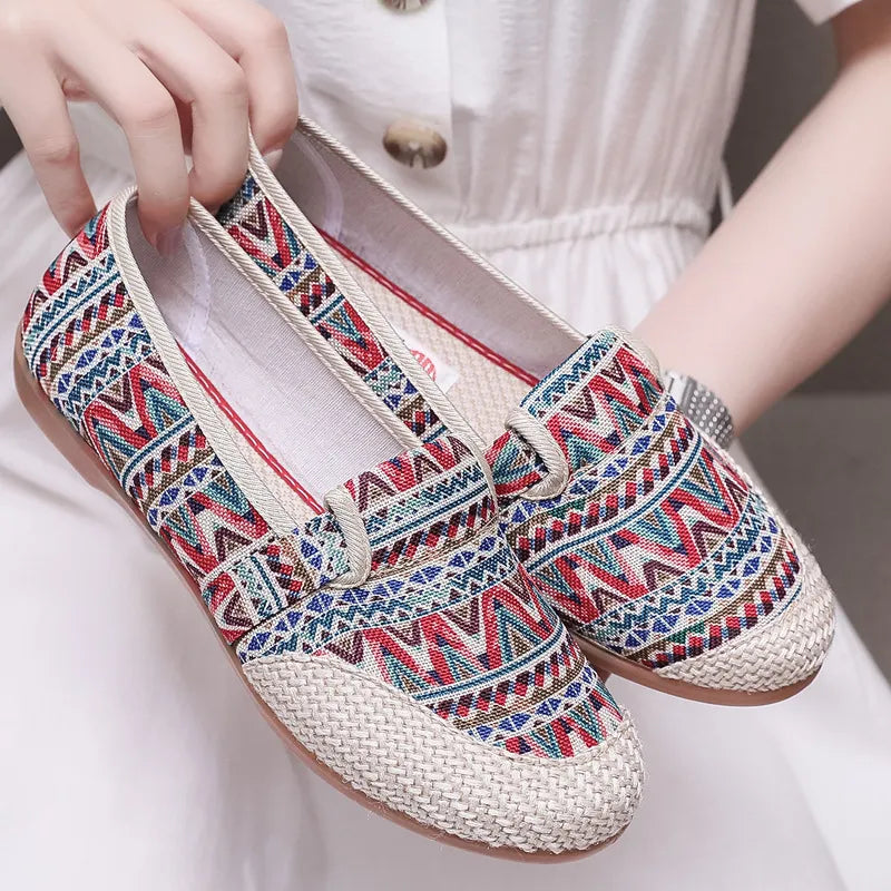 Summer Ladies Casual Comfort Bohemian Slip On Lazy Shoes for Womens - BossDeals Online