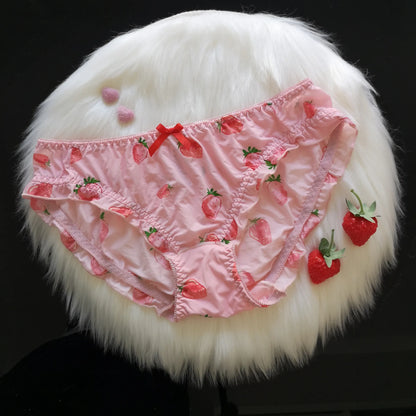 Cute Strawberry School Girl Panties – Kawaii Mesh Breathable Briefs