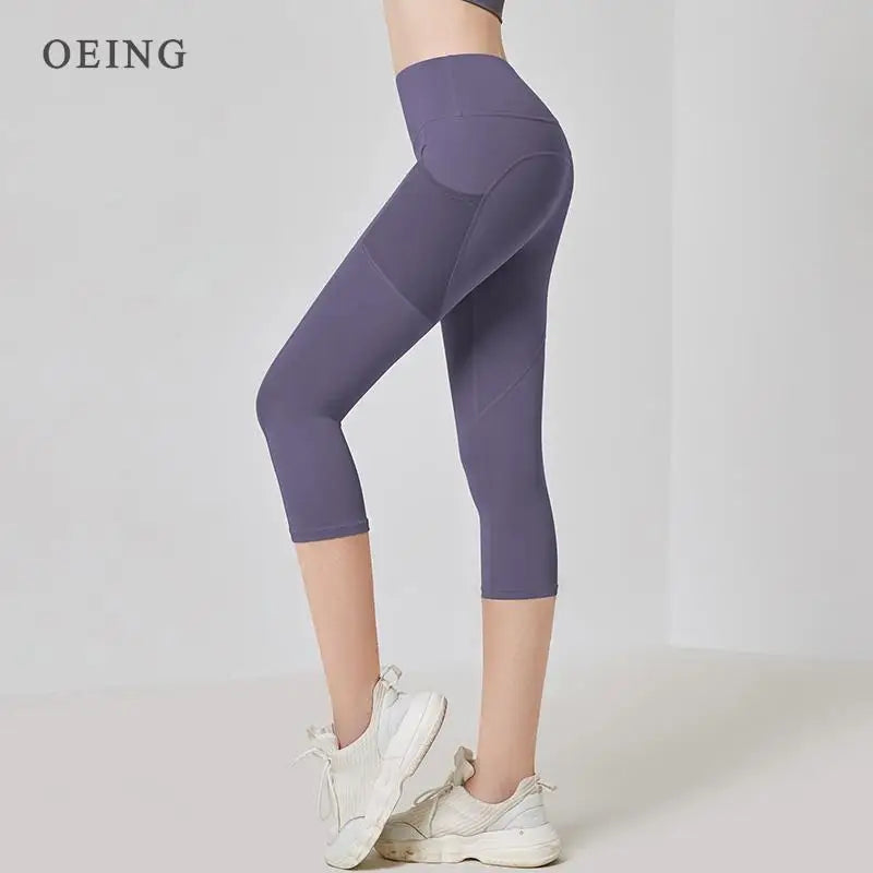 High Waist Cropped Yoga Capris Leggings for Women