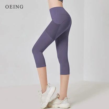 High Waist Cropped Yoga Capris Leggings for Women