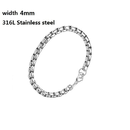 Stainless Steel Cuban Chain Vintage Metal Eternity Bracelet