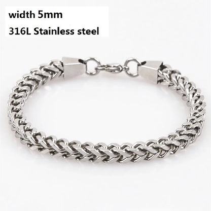 Stainless Steel Cuban Chain Vintage Metal Eternity Bracelet