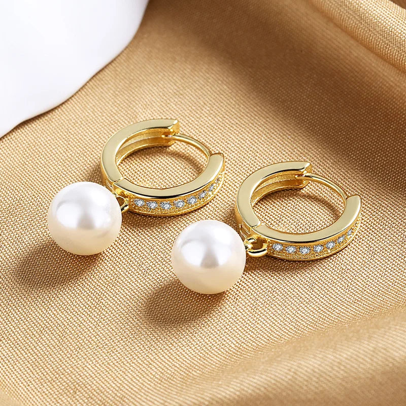 2024 Pearl Earrings Genuine Natural Freshwater Pearl 925 Sterling Silver Earrings Pearl Jewelry For Wamen Wedding Gift