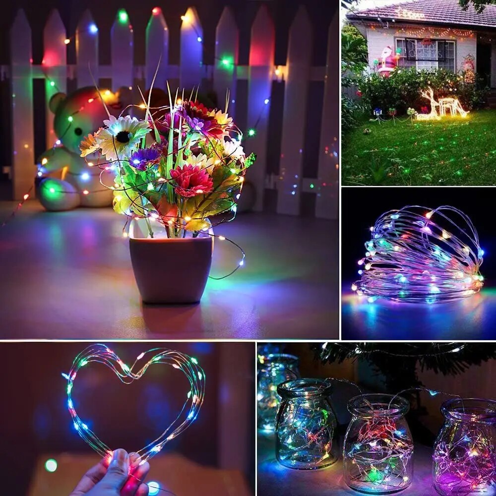 5/10M Copper Wire LED Lights String USB/Battery Waterproof Garland Decor Holiday Light