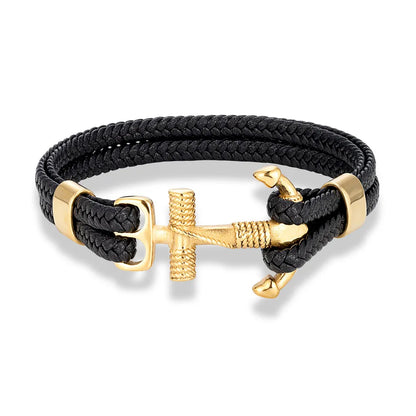 Navy Style Handmade Anchor Bracelet with Trendy Multilayer Design