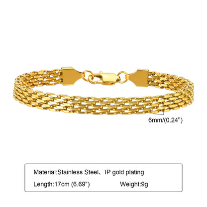 18K Gold Plated Stainless Steel Adjustable Eternity Bracelet for Women