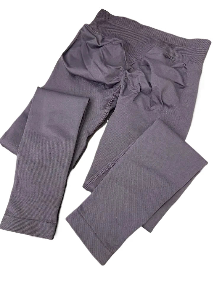 High Waist Seamless Scrunch Butt Leggings for Women – Tummy Control Workout Pants