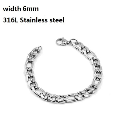 Stainless Steel Cuban Chain Vintage Metal Eternity Bracelet