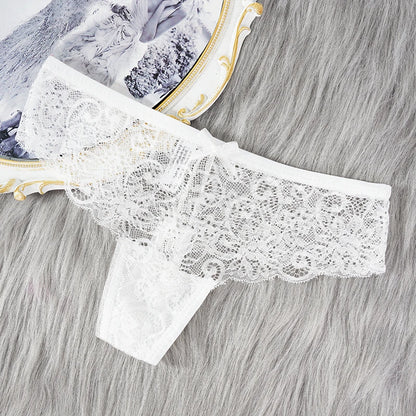 Comfortable & Transparent Women's Lace Thong Low Waist Panties